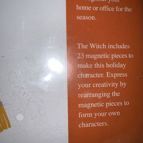 Happy Halloween Refrigerator Magnets Witch Hat Broom Hands Bat Shoes Belt Stars - Picture 10 of 10